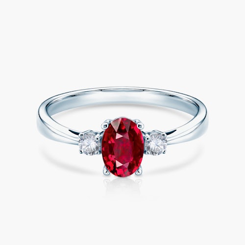 Pierścionek Red Passion: białe złoto, rubin